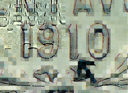 KM 435 20c inverted 1 detail