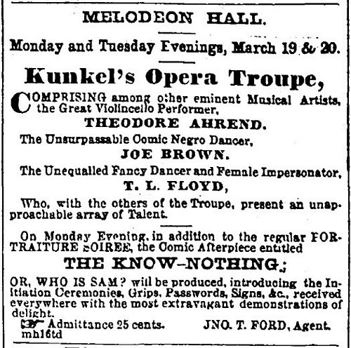 Kunkels Opera Troupe Listing