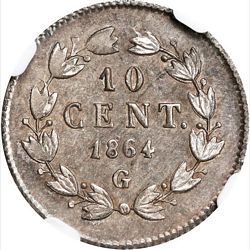 1864 Maximilian 10c G reverse