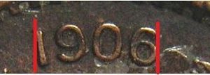 1906 1c narrow date