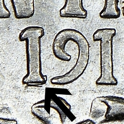 KM 445 1918 1 over inverted 1 detail