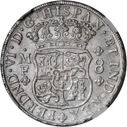 KM 104.1 8r 1747 Mo MF Ferdinand VI reverse