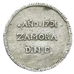 1791 Charles IV Zamora reverse