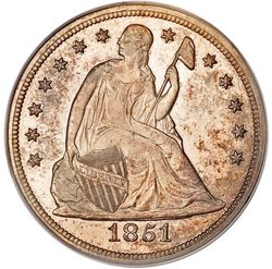 1851 Seated Liberty Silver Dollar