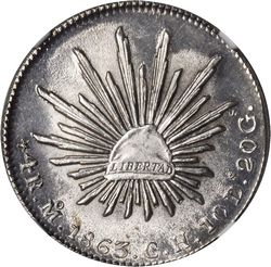 KM 375.6. 4r Mexico City 1863 2 Mo CH