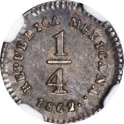 KM 368.7 ¼r San Luis Potosí 1862 57 reverse