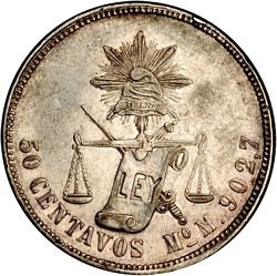 407.6 Mexico City 50c 1888 reverse