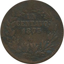KM 391.7 1873 Oaxaca 1c counterfeit