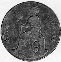 KM 330 1 8 real 1862 1 counterstamped 9 J and CC reverse