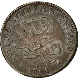 KM 330 ⅛r 1861 Jalisco reverse