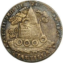 KM 366 ¼r 1860 Zacatecas reverse