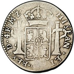 KM 102.1 4 reales 1817 6 Durango D MZ reverse
